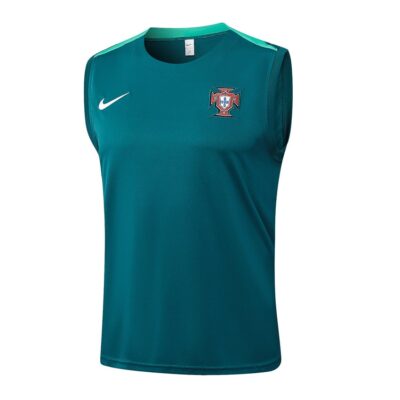 Alternative view of Jersey Tank Top Short Portugal 2024 2025 Green Soccer Training Suit
