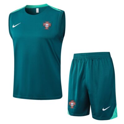 Jersey Tank Top Short Portugal 2024 2025 Green Soccer Training Suit