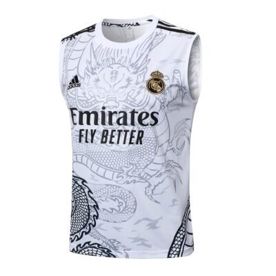 Alternative view of Jersey Tank Top Short Real Madrid 2024 2025 White Dragon Soccer Training Suit
