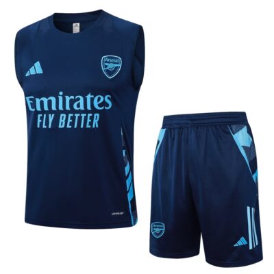 Jersey Tank Top Shorts Arsenal 2024 2025 Blue Soccer Training Suit