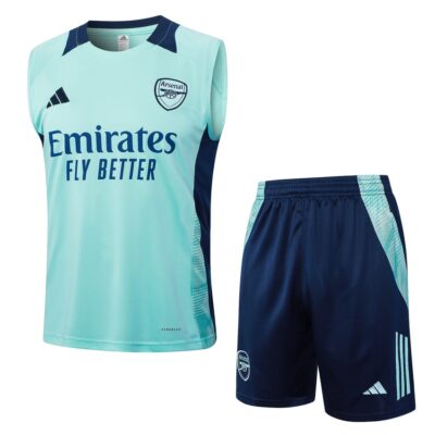 Jersey Tank Top Shorts Arsenal 2024 2025 Green Soccer Training Suit