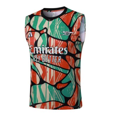 Alternative view of Jersey Tank Top Shorts Arsenal 2024 2025 Red Green Soccer Training Suit