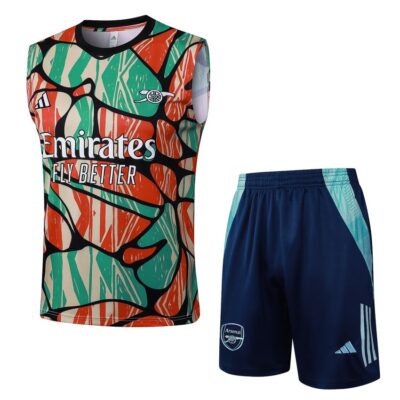 Jersey Tank Top Shorts Arsenal 2024 2025 Red Green Soccer Training Suit
