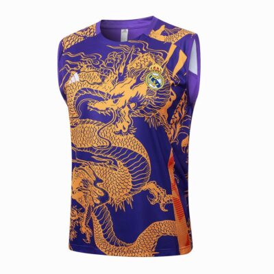 Alternative view of Jersey Tank Top Shorts Real Madrid 2024 2025 Purple Dragon Soccer Training Suit