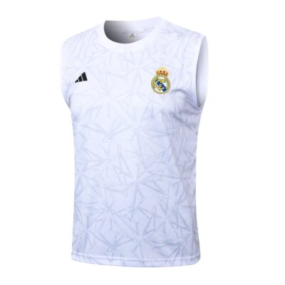 Alternative view of Jersey Tank Top Shorts Real Madrid 2024 2025 White Pattern Soccer Training Suit