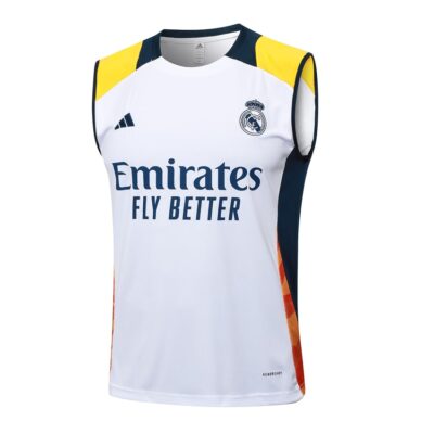 Alternative view of Jersey Tank Top Shorts Real Madrid 2024 2025 White Yellow Soccer Training Suit