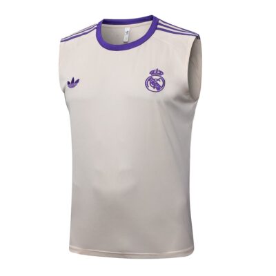 Alternative view of Jersey Tank Top Shorts Real Madrid 2025 2026 Beige Purple Soccer Training Suit