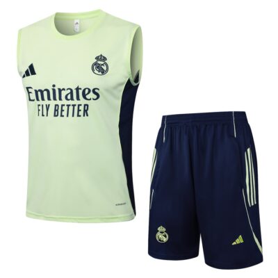 Jersey Tank Top Shorts Real Madrid 2025 2026 Light Green Soccer Training Suit
