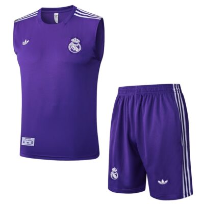 Jersey Tank Top Shorts Real Madrid 2025 2026 Purple Soccer Training Suit