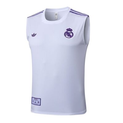 Alternative view of Jersey Tank Top Shorts Real Madrid 2025 2026 White Purple Soccer Training Suit