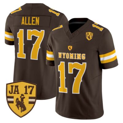 Josh Allen Wyoming Cowboys 'Retro Edition' Vapor Limited Jersey - JA 17 Patch - Brown