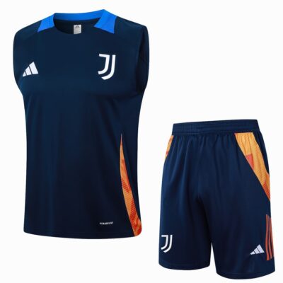 Juventus 2024 2025 Blue Short Jersey Tank Top Soccer Training Suit