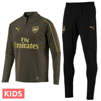 Kids Arsenal Fc Green Training Technical Soccer Tracksuit 2018/19