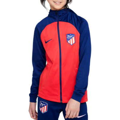 Alternative view of Kids Atletico Madrid Hooded Presentation Soccer Tracksuit 2023/24