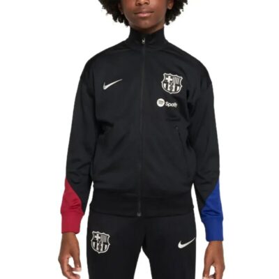 Kids Fc Barcelona Black Presentation Soccer Tracksuit 2024/25