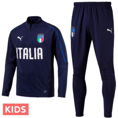 Alternative view of Kids Italy Navy Technical Training Soccer Tracksuit 2018/19