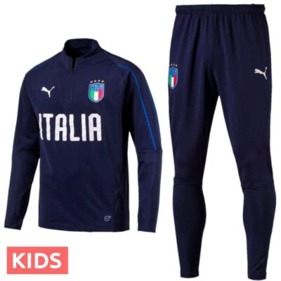 Kids Italy Navy Technical Training Soccer Tracksuit 2018/19