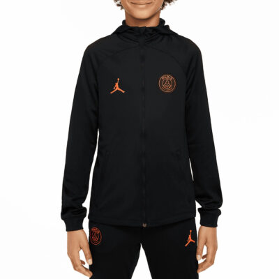Kids Jordan X PSG Soccer Black Training Presentation Tracksuit 2022/23