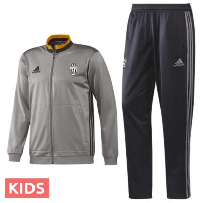 Kids Juventus Grey Training Soccer Tracksuit 2016/17