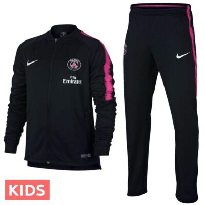 Kids Paris Saint Germain Black Presentation Soccer Tracksuit 2018/19