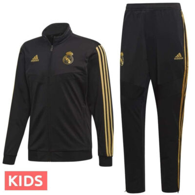 Alternative view of Kids Real Madrid Soccer Black Bench Training Tracksuit 2019/20