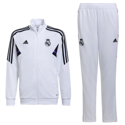 Alternative view of Kids Real Madrid White Training Presentation Tracksuit 2022/23