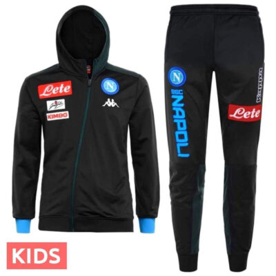 Alternative view of Kids Ssc Napoli Dark Blue Hooded Presentation Soccer Tracksuit 2018/19