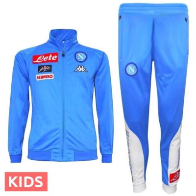 Kids Ssc Napoli Light Blue Training Soccer Tracksuit 2016/17