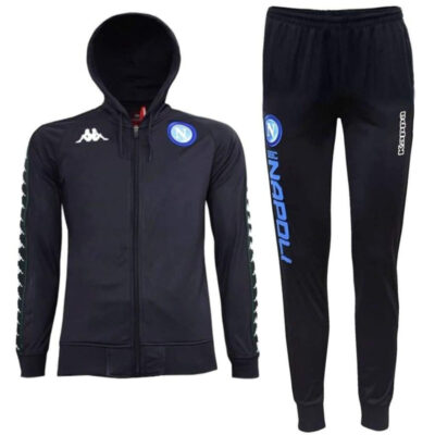 Alternative view of Kids Ssc Napoli UCL Navy Hooded Presentation Soccer Tracksuit 2018/19
