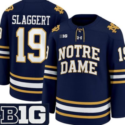 Landon Slaggert Jersey 19 Notre Dame Fighting Irish Hockey 2025-2026 Premium Vapor Patch All Stitched