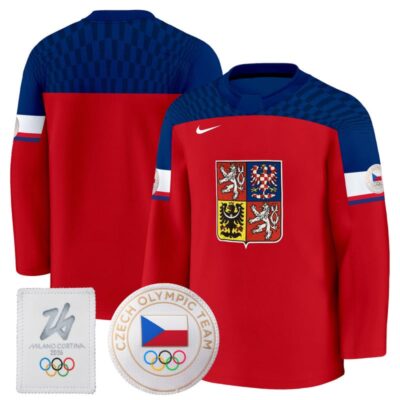 Men's 2026 Czechia Olympic Premium Hockey Jersey - Red / Team