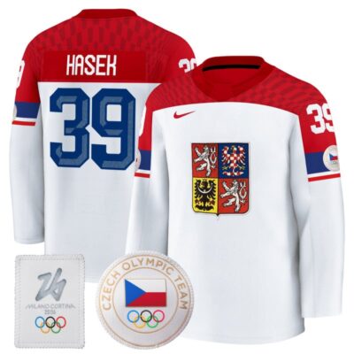 Men's 2026 Czechia Olympic Premium Hockey Jersey - White / Dominik Hasek