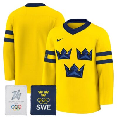Men's 2026 Sweden Olympic Premium Jersey - Gold / Team