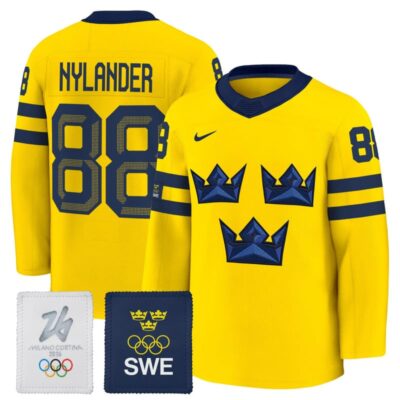 Men's 2026 Sweden Olympic Premium Jersey - Gold / William Nylander