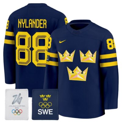 Men's 2026 Sweden Olympic Premium Jersey - Navy / William Nylander