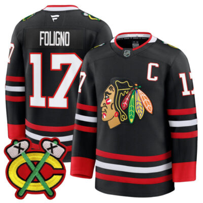 Men's Chicago Blackhawks 2025/26 Premium Jersey - Black / Nick Foligno