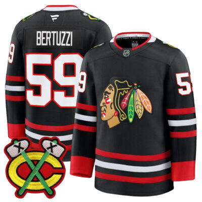 Men's Chicago Blackhawks 2025/26 Premium Jersey - Black / Tyler Bertuzzi