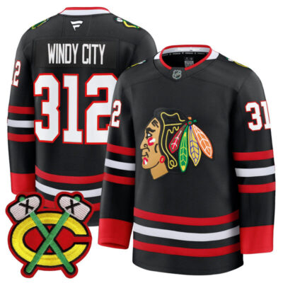 Men's Chicago Blackhawks 2025/26 Premium Jersey - Black / Windy City 312