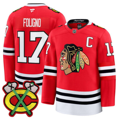 Men's Chicago Blackhawks 2025/26 Premium Jersey - Red / Nick Foligno
