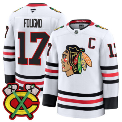 Men's Chicago Blackhawks 2025/26 Premium Jersey - White / Nick Foligno
