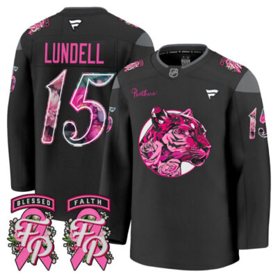 Men's Florida Panthers 'Pink in the Rink' Premium Jersey - Black / Anton Lundell