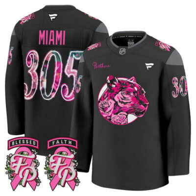 Men's Florida Panthers 'Pink in the Rink' Premium Jersey - Black / Miami 305