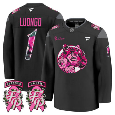 Men's Florida Panthers 'Pink in the Rink' Premium Jersey - Black / Roberto Luongo