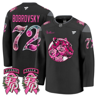 Men's Florida Panthers 'Pink in the Rink' Premium Jersey - Black / Sergei Bobrovsky
