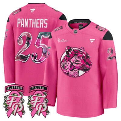 Men's Florida Panthers 'Pink in the Rink' Premium Jersey - Pink / #25 Panthers