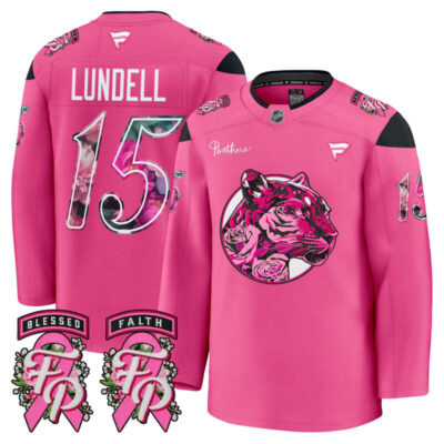 Men's Florida Panthers 'Pink in the Rink' Premium Jersey - Pink / Anton Lundell