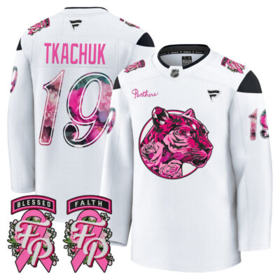 Men's Florida Panthers 'Pink in the Rink' Premium Jersey - White / Matthew Tkachuk