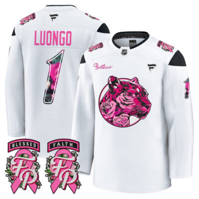 Men's Florida Panthers 'Pink in the Rink' Premium Jersey - White / Roberto Luongo