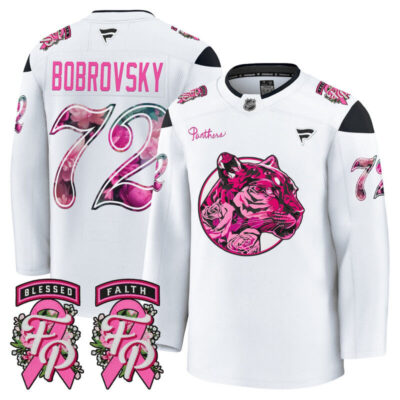 Men's Florida Panthers 'Pink in the Rink' Premium Jersey - White / Sergei Bobrovsky