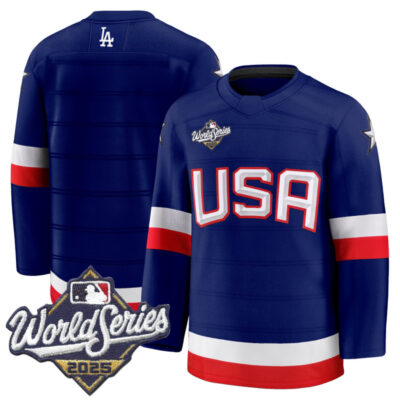 Men's Los Angeles Dodgers 2025 World Series Premium Jersey - USA Hockey Style - Royal / Team